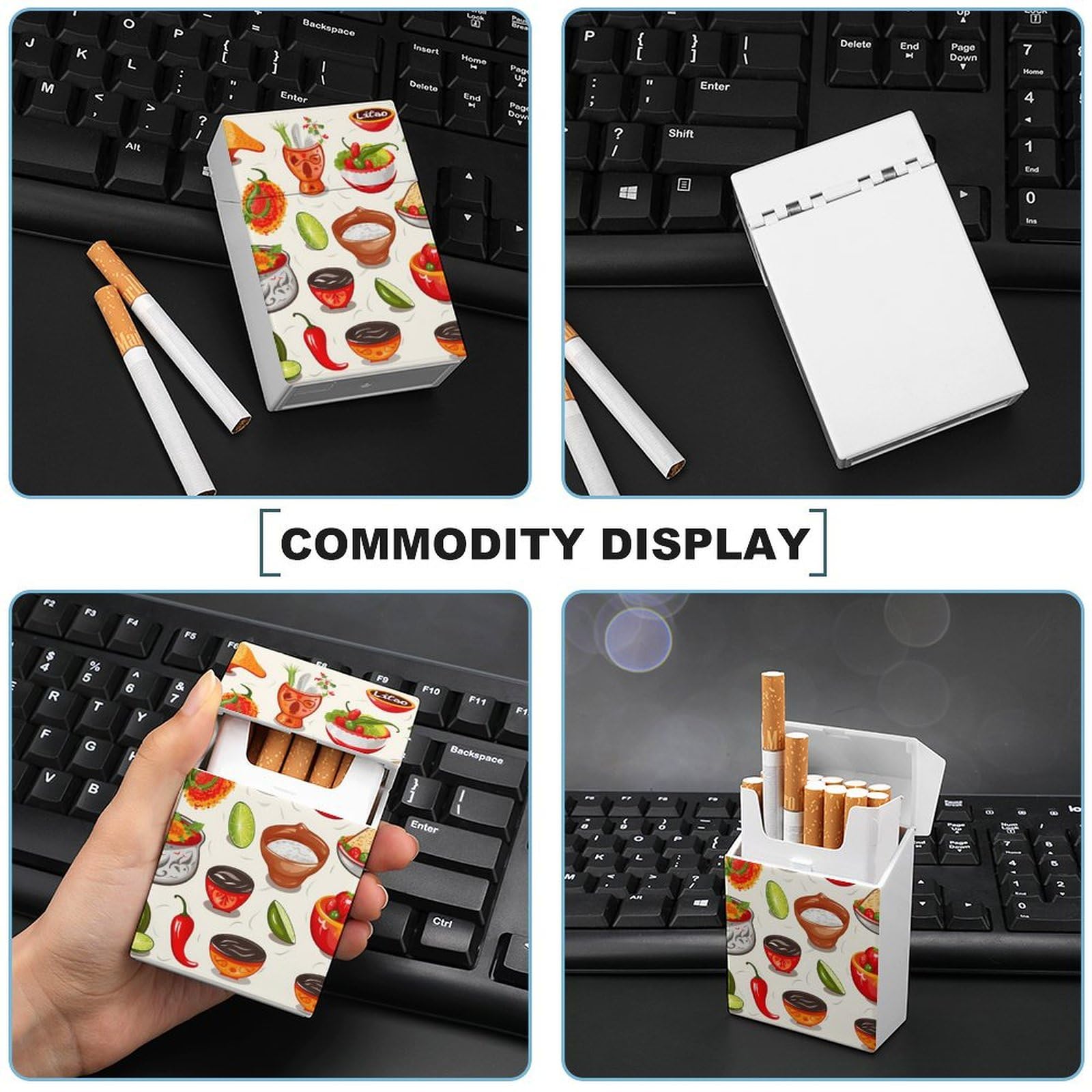 Amazon.com: Mexican Salsa Symbols Cigarette Case Premium
